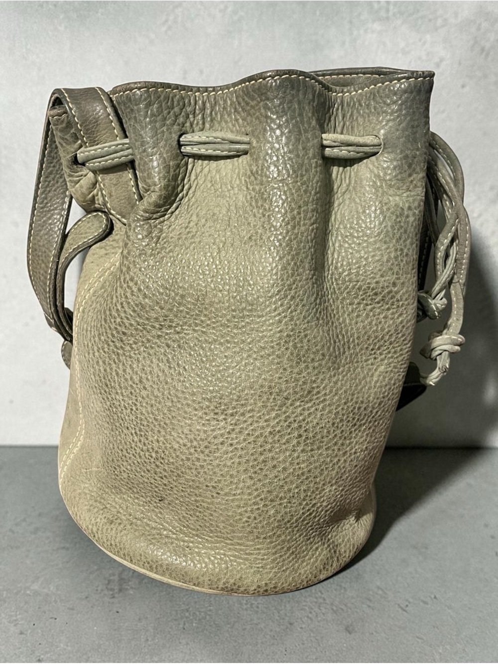 Vintage COACH Sonoma Green Textured Leather Bucket Drawstring Bag Style 4931